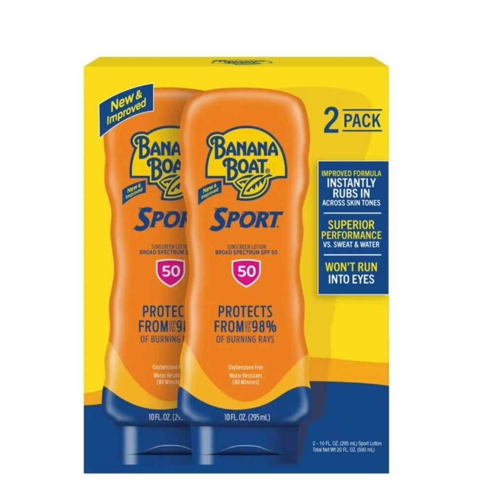 Banana Boat Sport Ultra SPF50 Sunscreen Lotion, 10 fl oz, 2-pack
